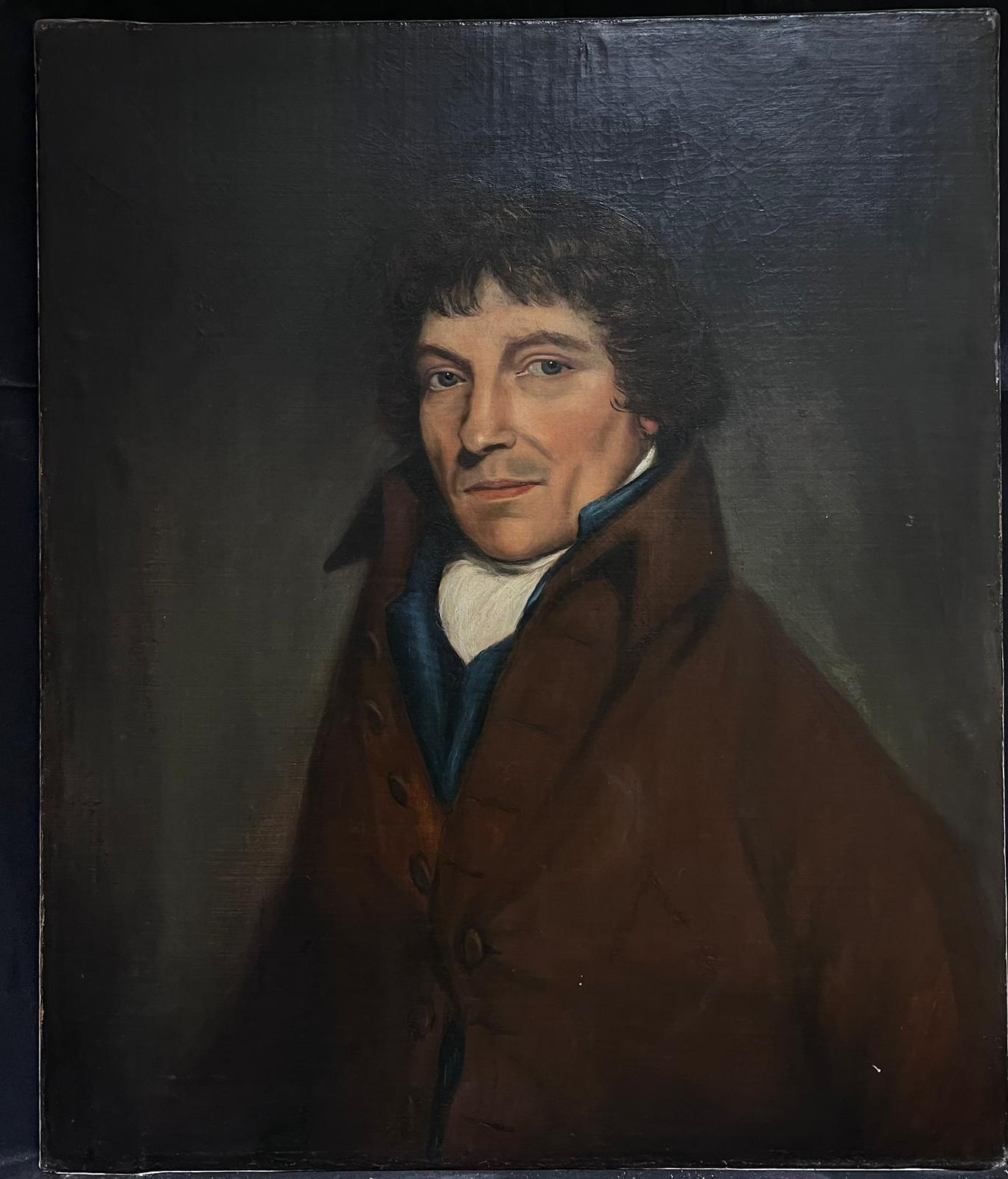 Pittura a olio inglese del primo Ottocento Ritratto di gentiluomo di campagna del Suffolk - Painting di Suffolk School