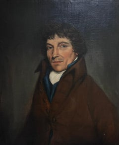 Early 19th Century English Oil Painting Portrait of Suffolk Country Gentleman 