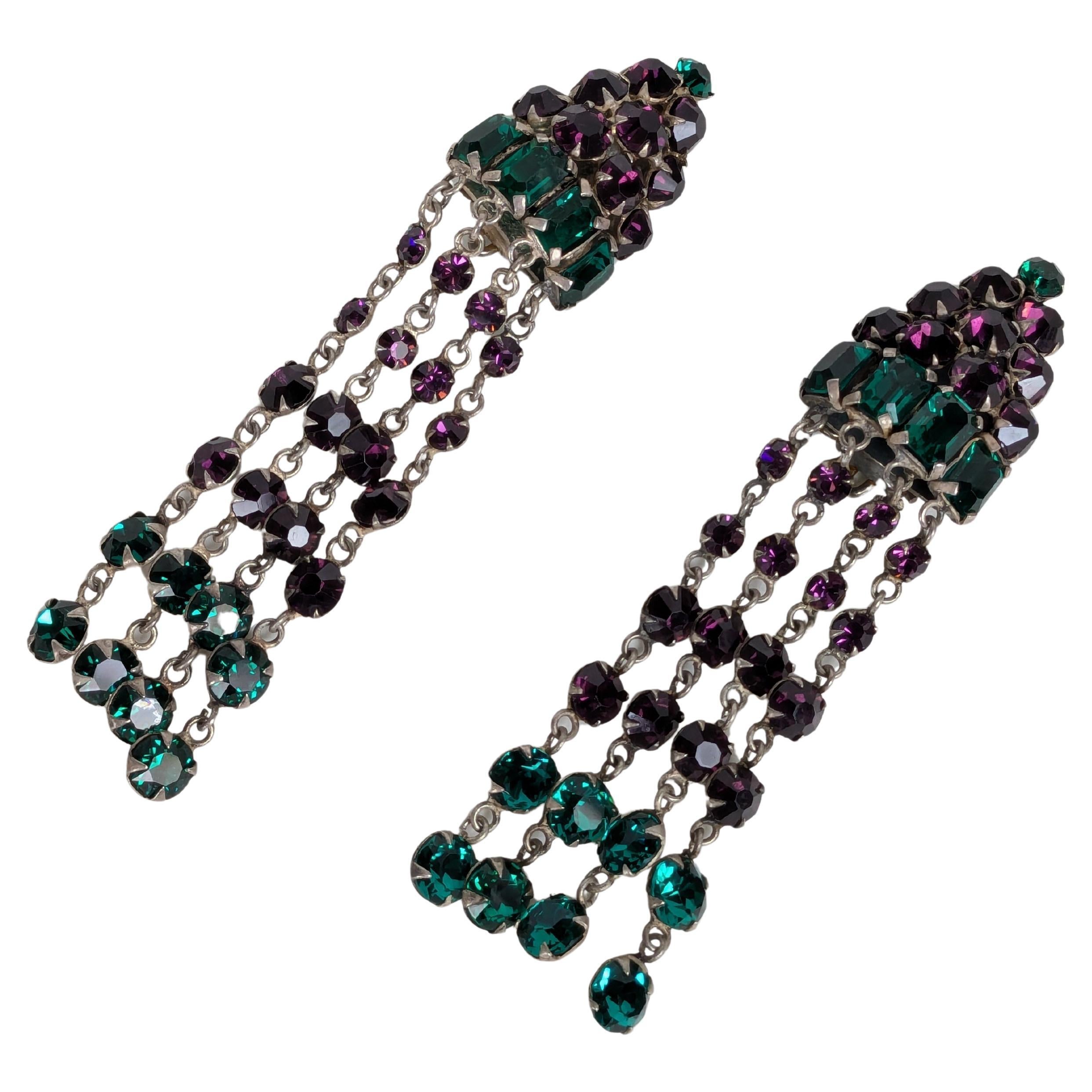 Suffragette Rare Edwardian Long Fringe Earrings For Sale