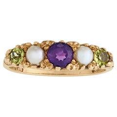 Suffragette Ring with Amethyst, Pearl and Peridot