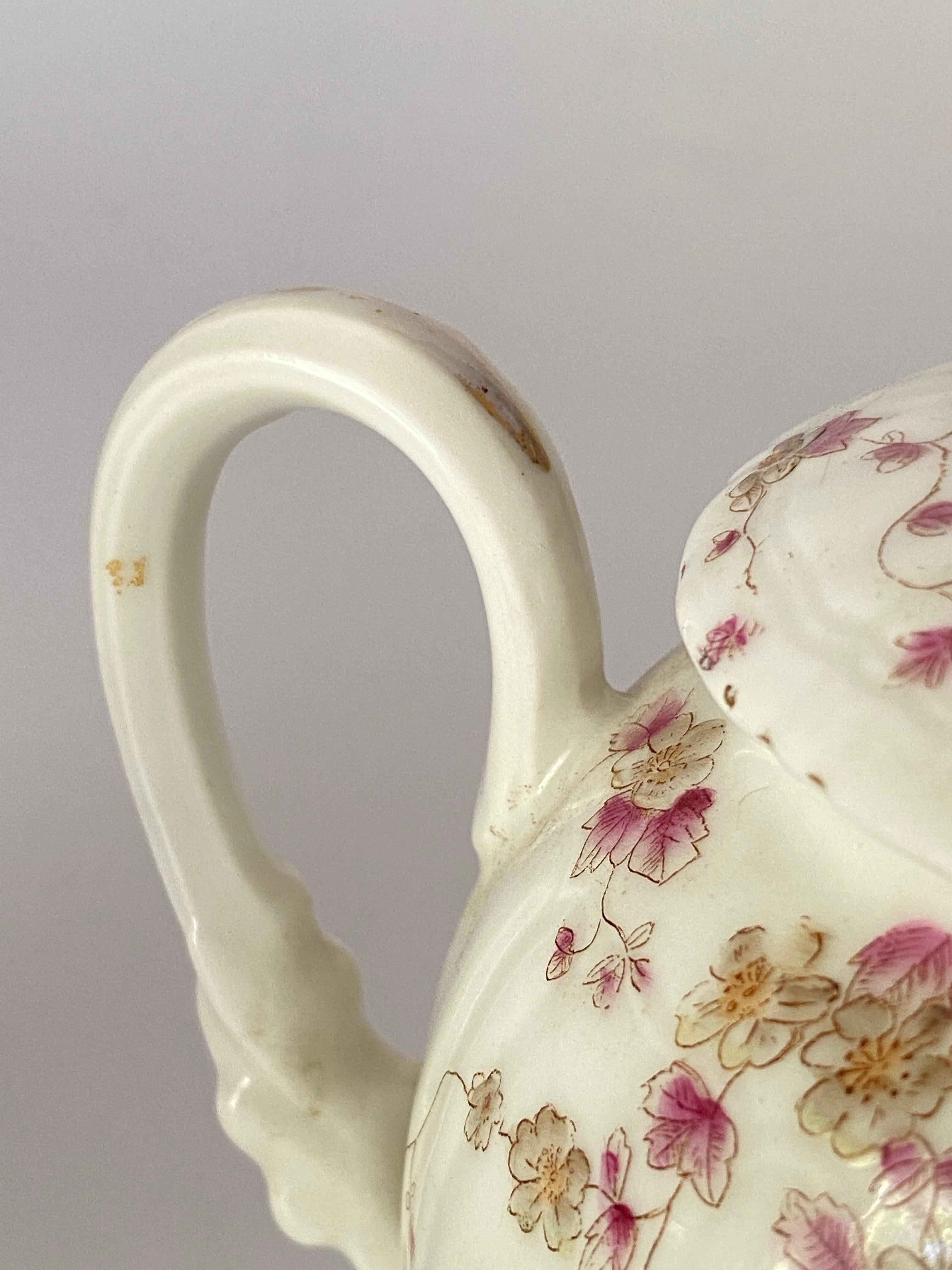 Sugar and Tea Pot, French Porcelain, Signed Legrand Paris, circa 1940 3