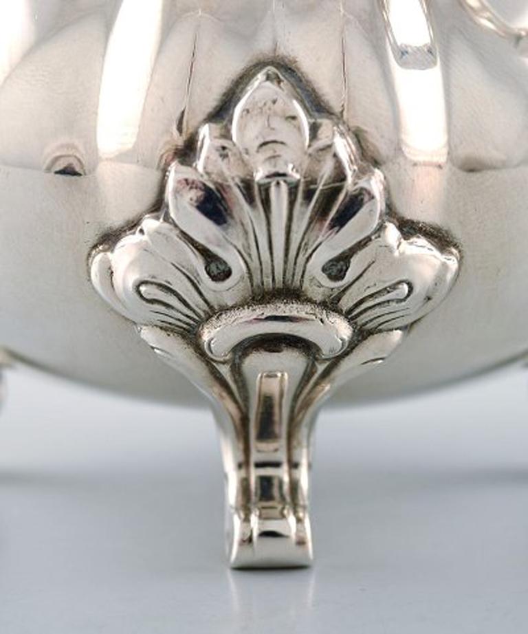 Sugar Bowl and Creamer in Silver on Feet, Rococo Style, 1920s-1930s 2