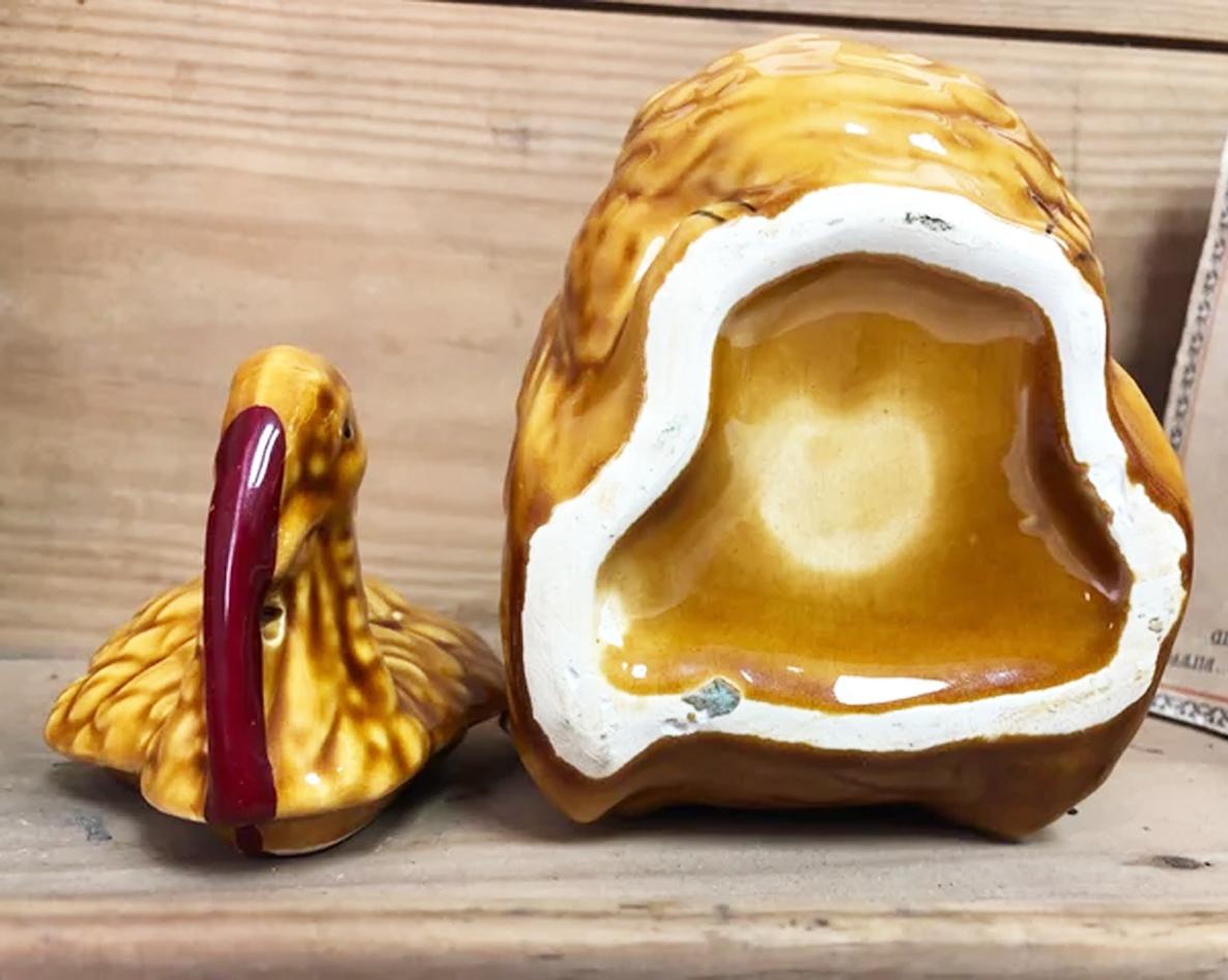 20ième siècle Ensemble sucrier et tasse à œuf Majorica en forme de canard en céramique de  en vente