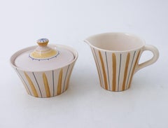 Zuckerdose & Milchkännchen  „Lilja“ „Lilly“ – Bo Fajans, Schweden – 1940er Jahre – Vintage