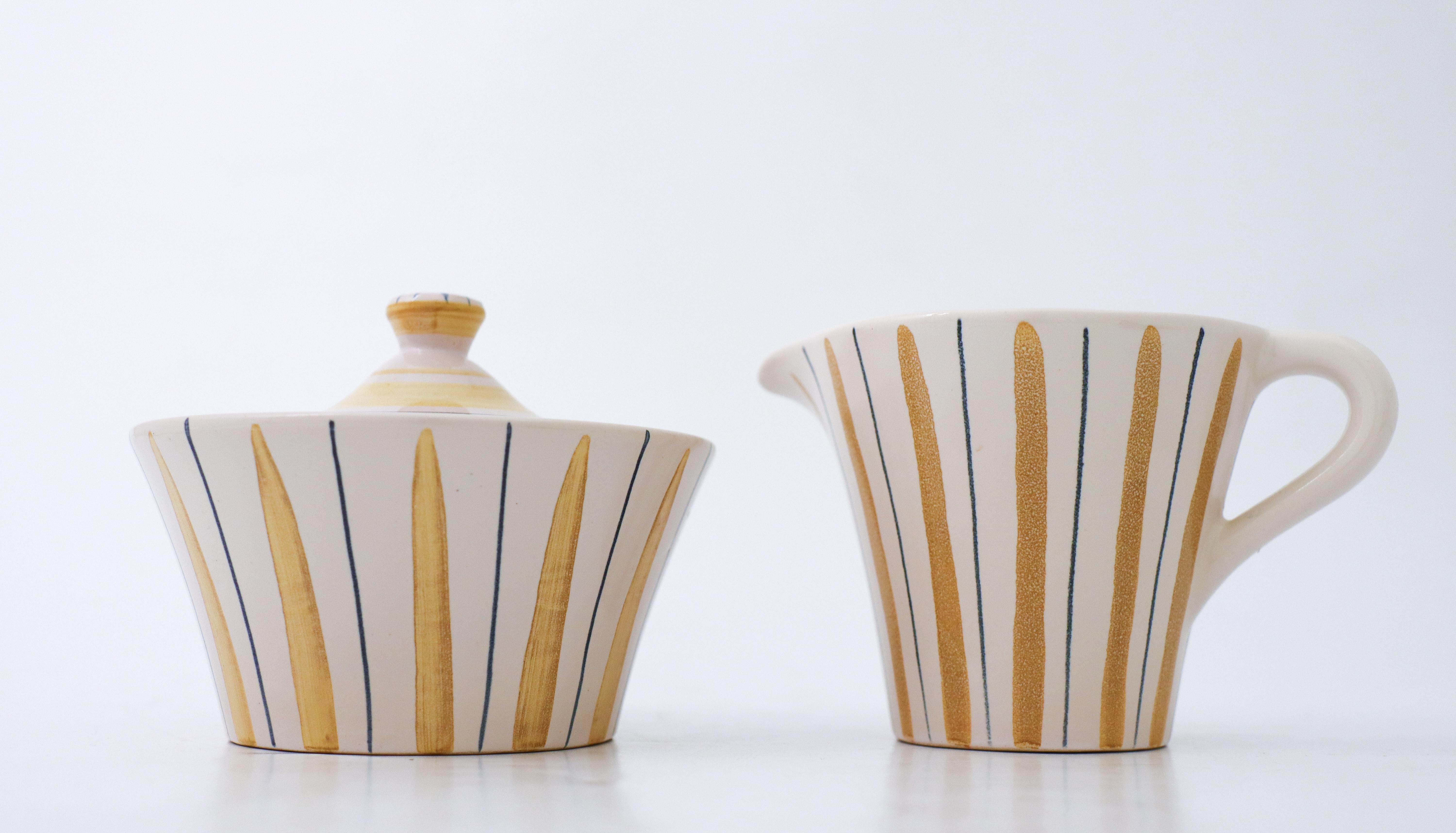 Swedish Sugar Bowl & Creamer, 