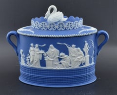Sugar Box in Cobalt Jasperware, Adams, circa 1800