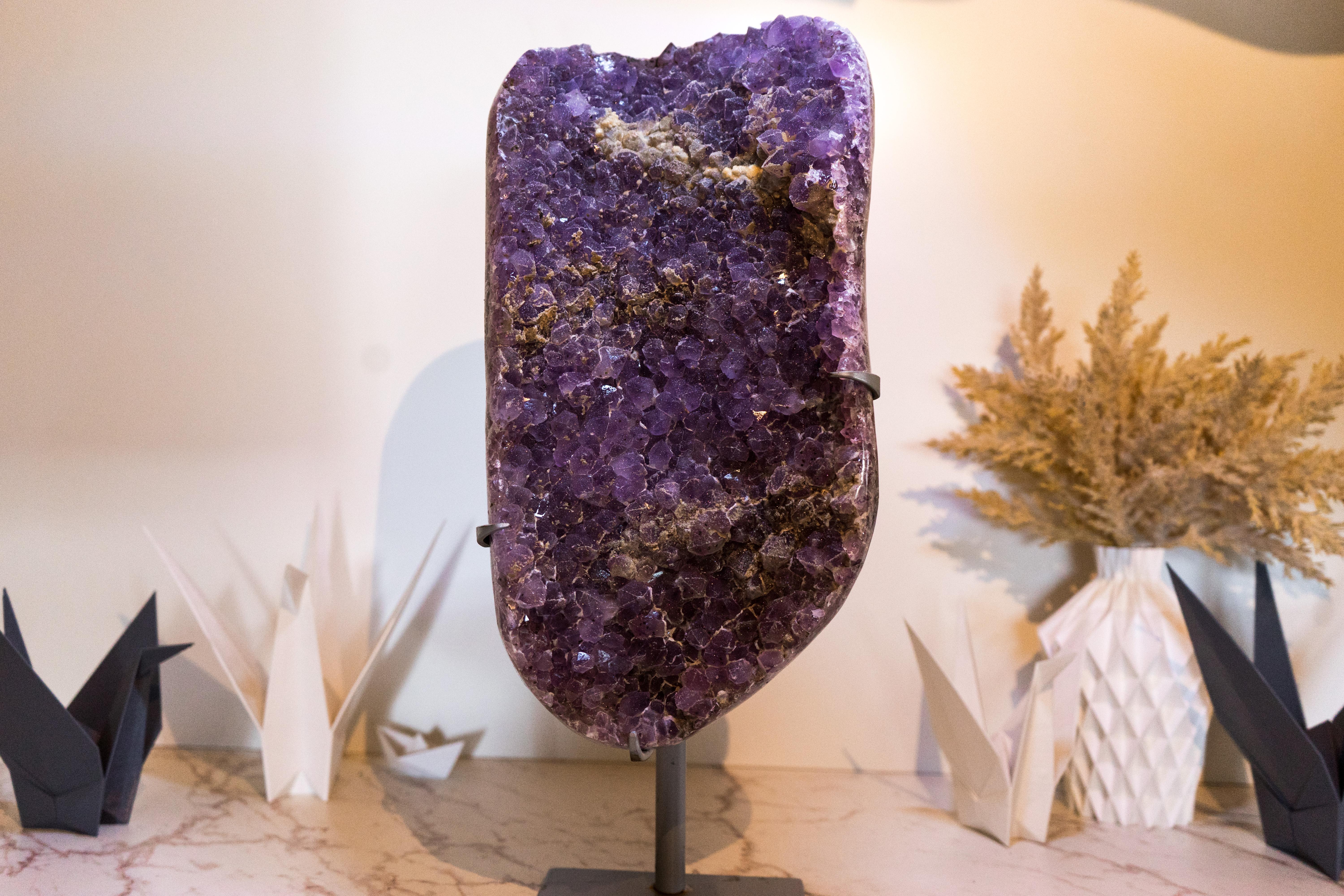 Sugar Coated Galaxy Amethyst Cluster with Rare Lavender Amethyst Druzy  For Sale 4