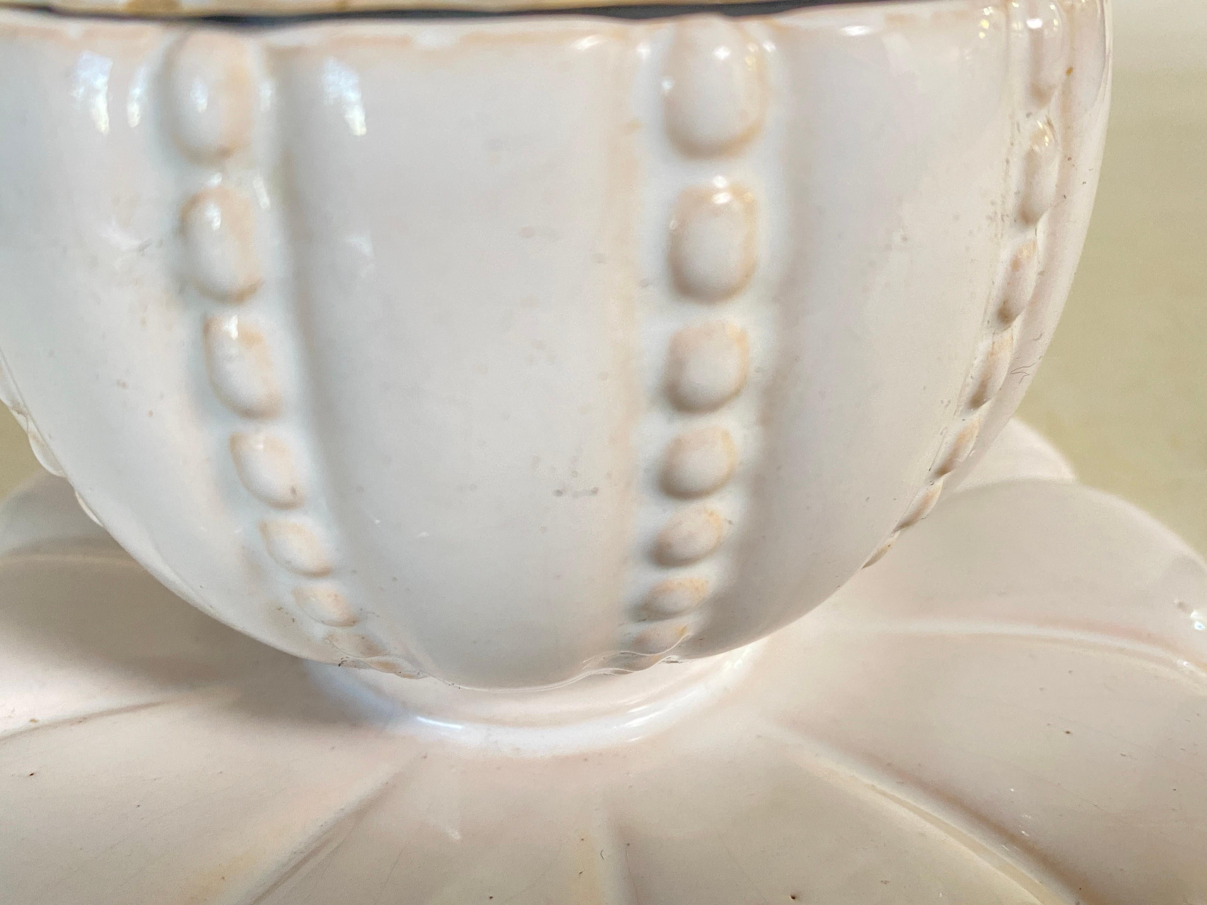 Sugar French Porcelain Sugar Pot  by Sue & Mare White Color 20th Century For Sale 5