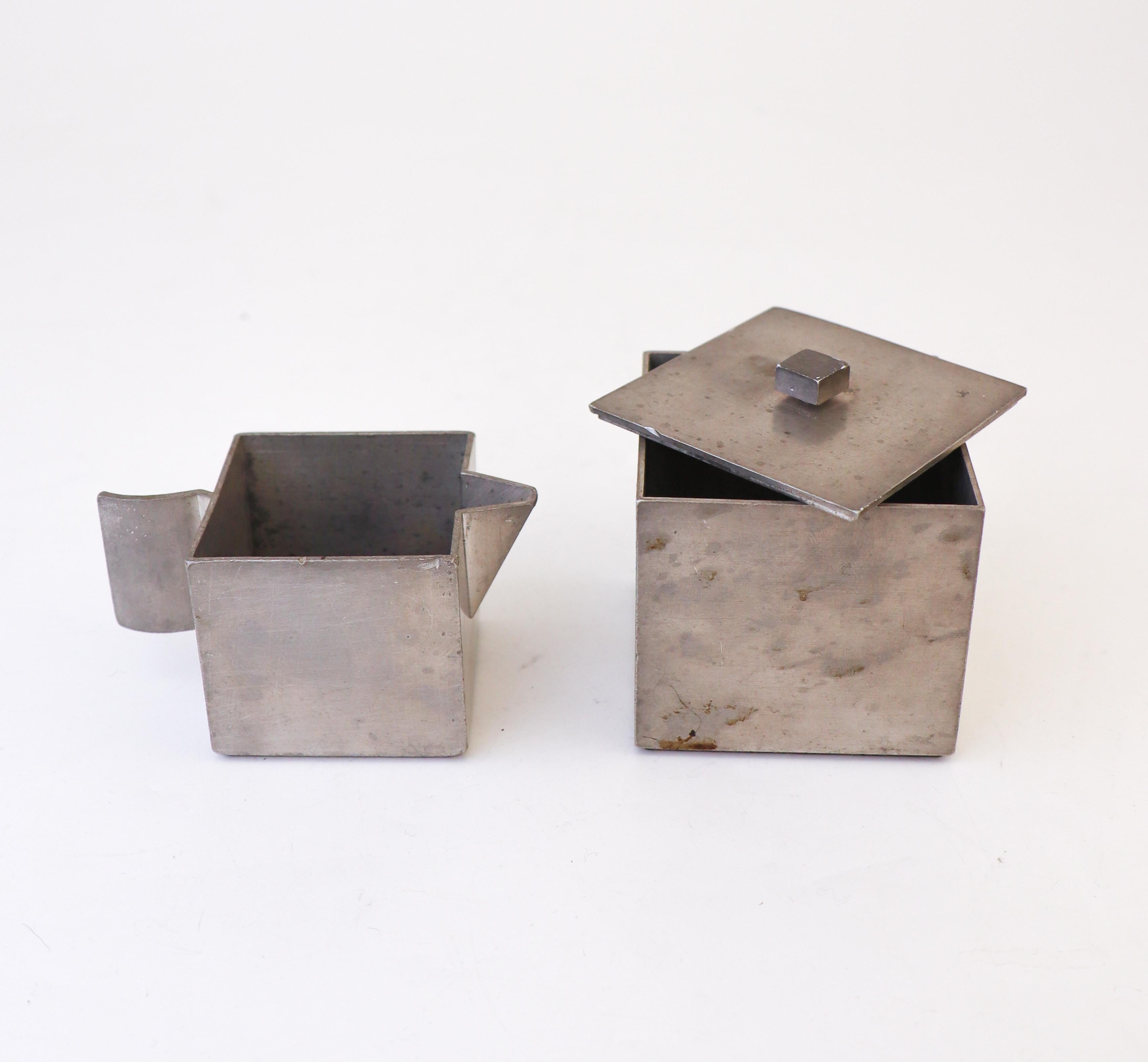 Sugarbowl & Creamer Pewter - Björn Trädgårdh - Firma Svenskt Tenn, Stockholm 1
