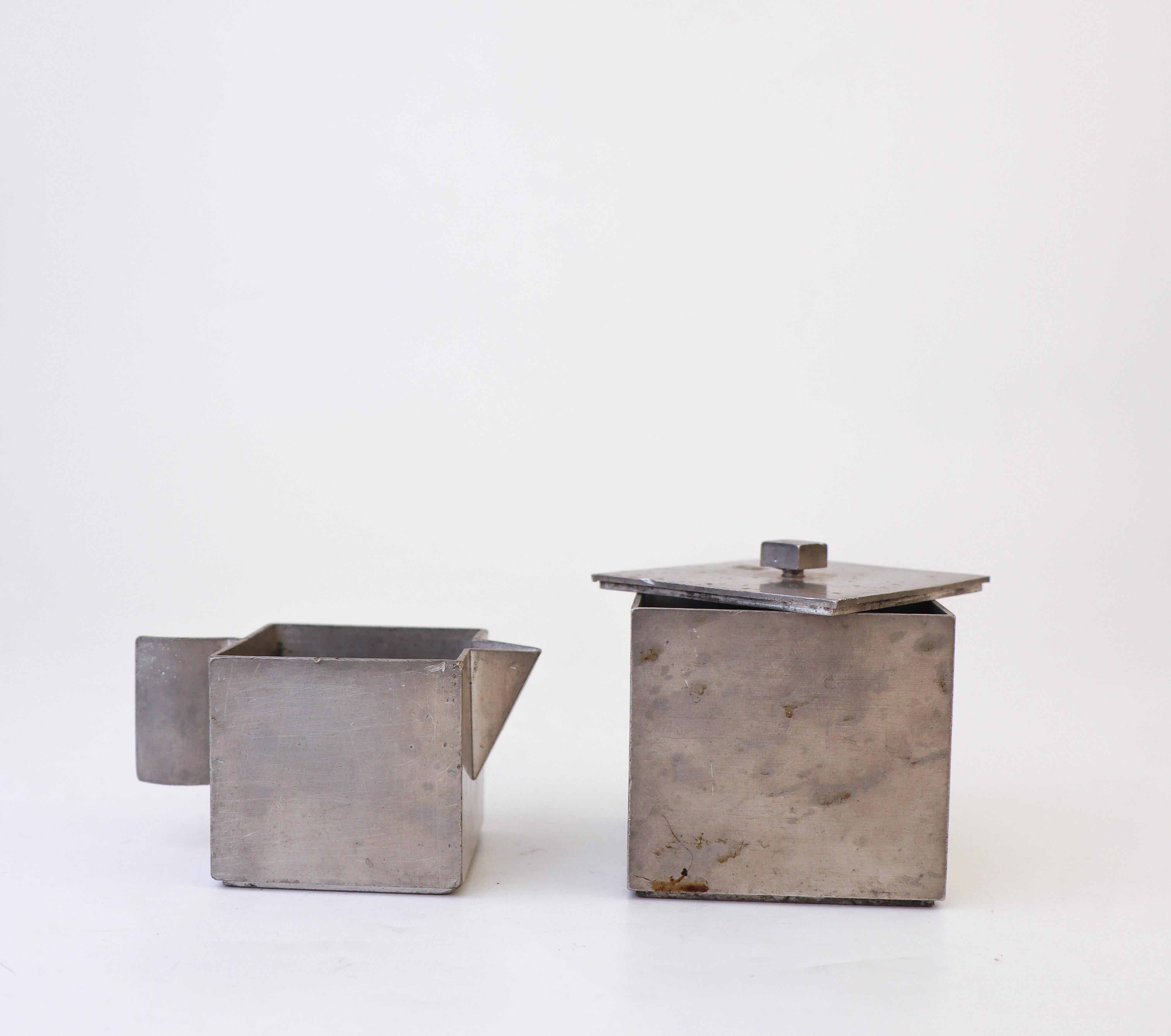 Sugarbowl & Creamer Pewter - Björn Trädgårdh - Firma Svenskt Tenn, Stockholm 2