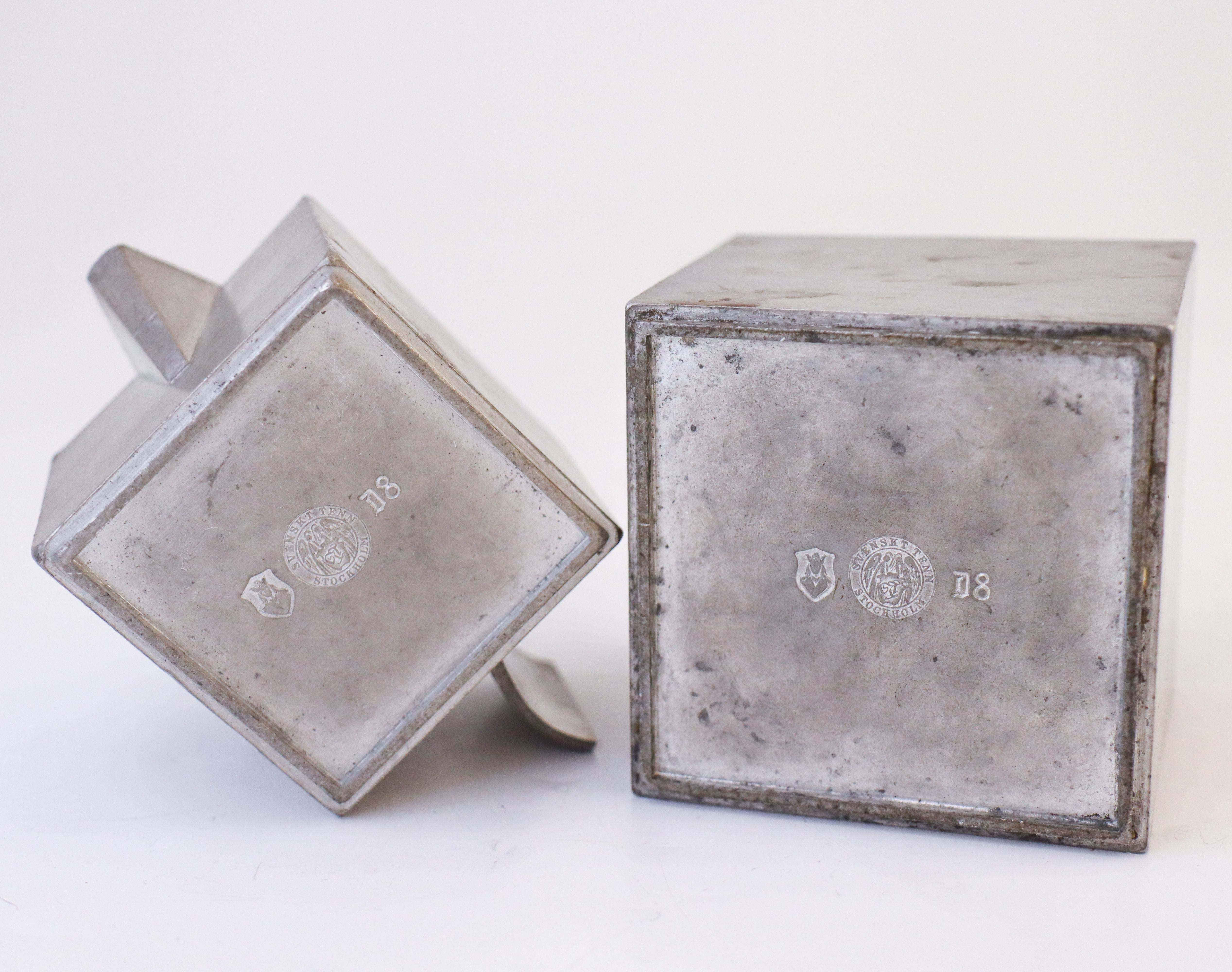 Sugarbowl & Creamer Pewter - Björn Trädgårdh - Firma Svenskt Tenn, Stockholm 3