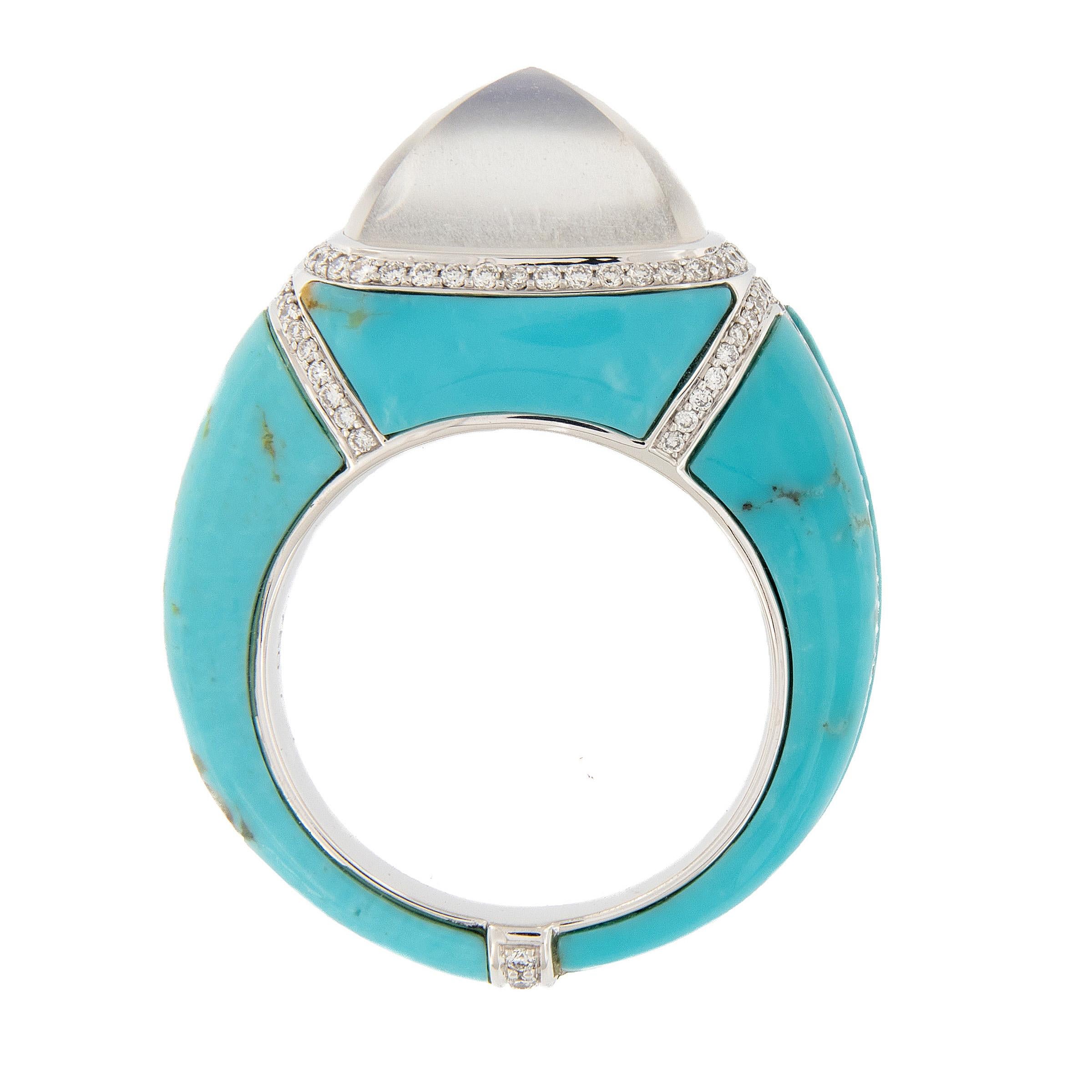 moonstone and turquoise ring