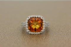 Zuckerhut Citrin-Diamant-Goldring