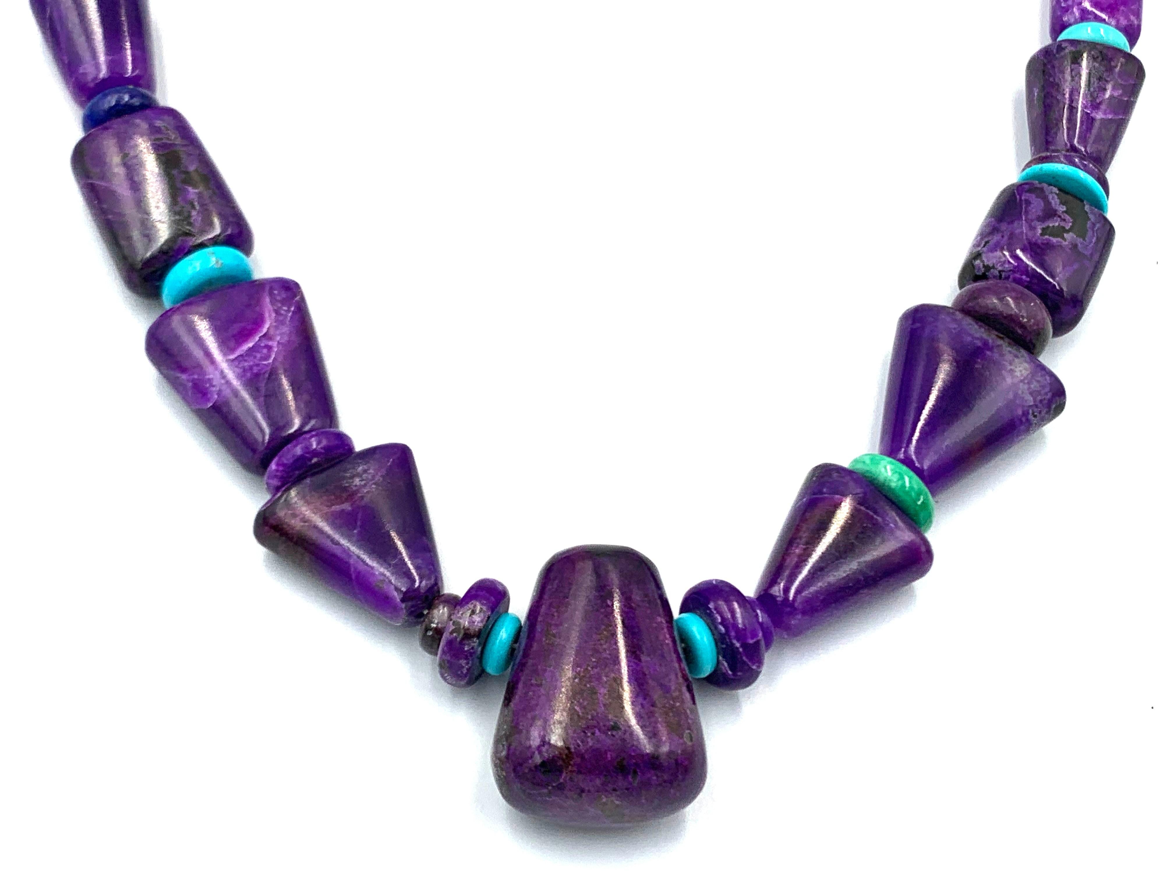 da uomo o donna Collana di perline di Sugilite di Bruce Eckhardt in vendita