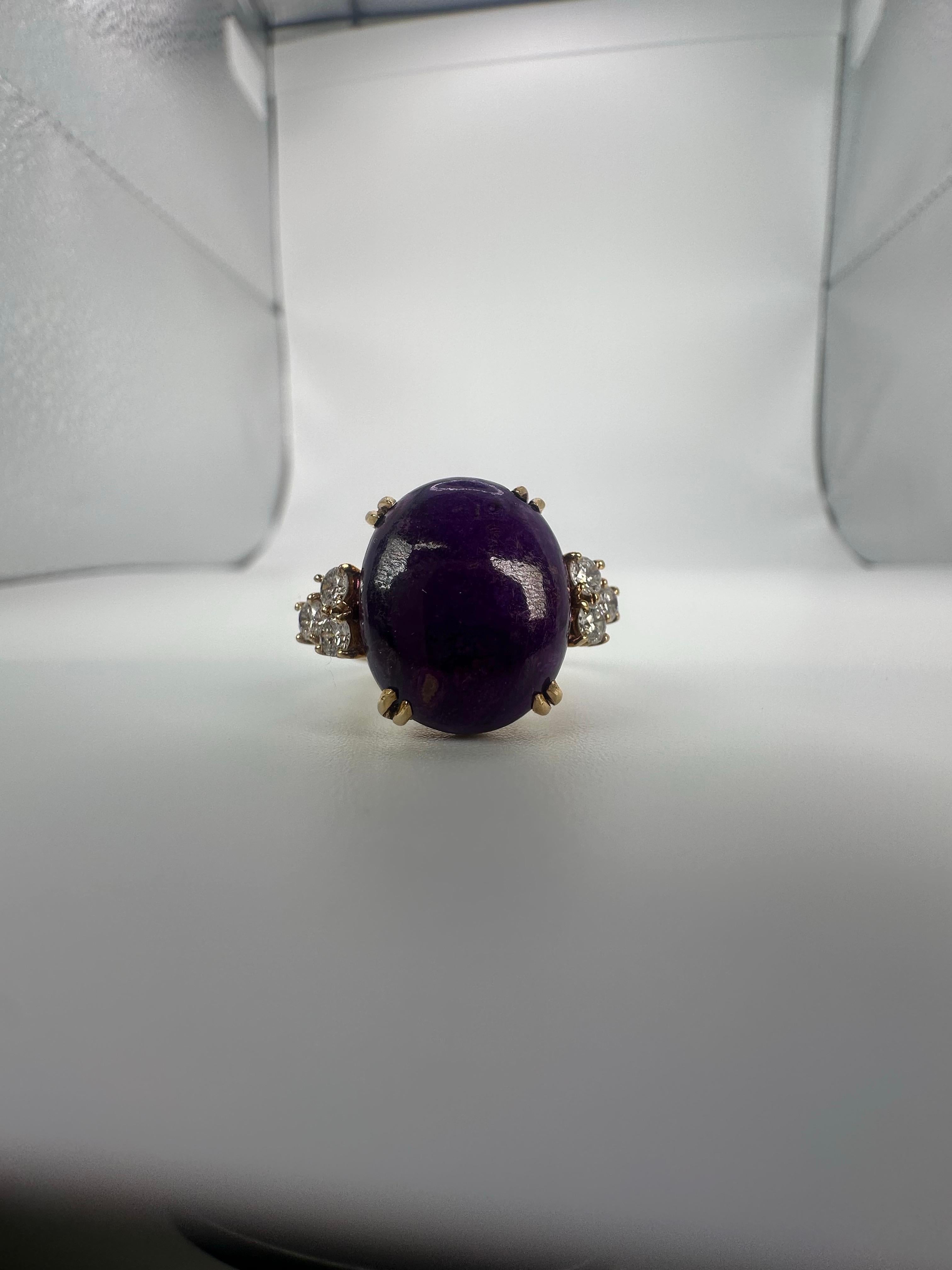 Sugilite Diamantring WINSTON 18KT Gelbgold Cocktail-Ring mit Diamanten im Zustand „Hervorragend“ im Angebot in Jupiter, FL