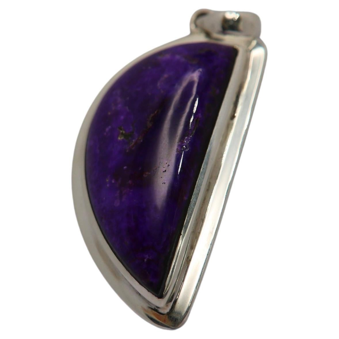 Colgante de sugilita en plata de ley 925