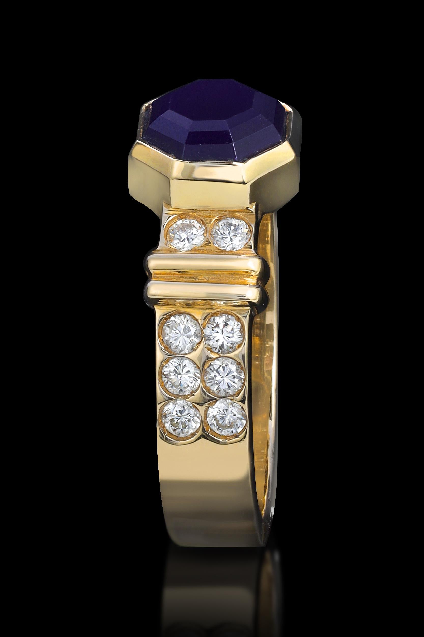 Women's or Men's Rare Sugilite Reserve Collection: Sugilite Magnus Dux Ring 18k Gold For Sale