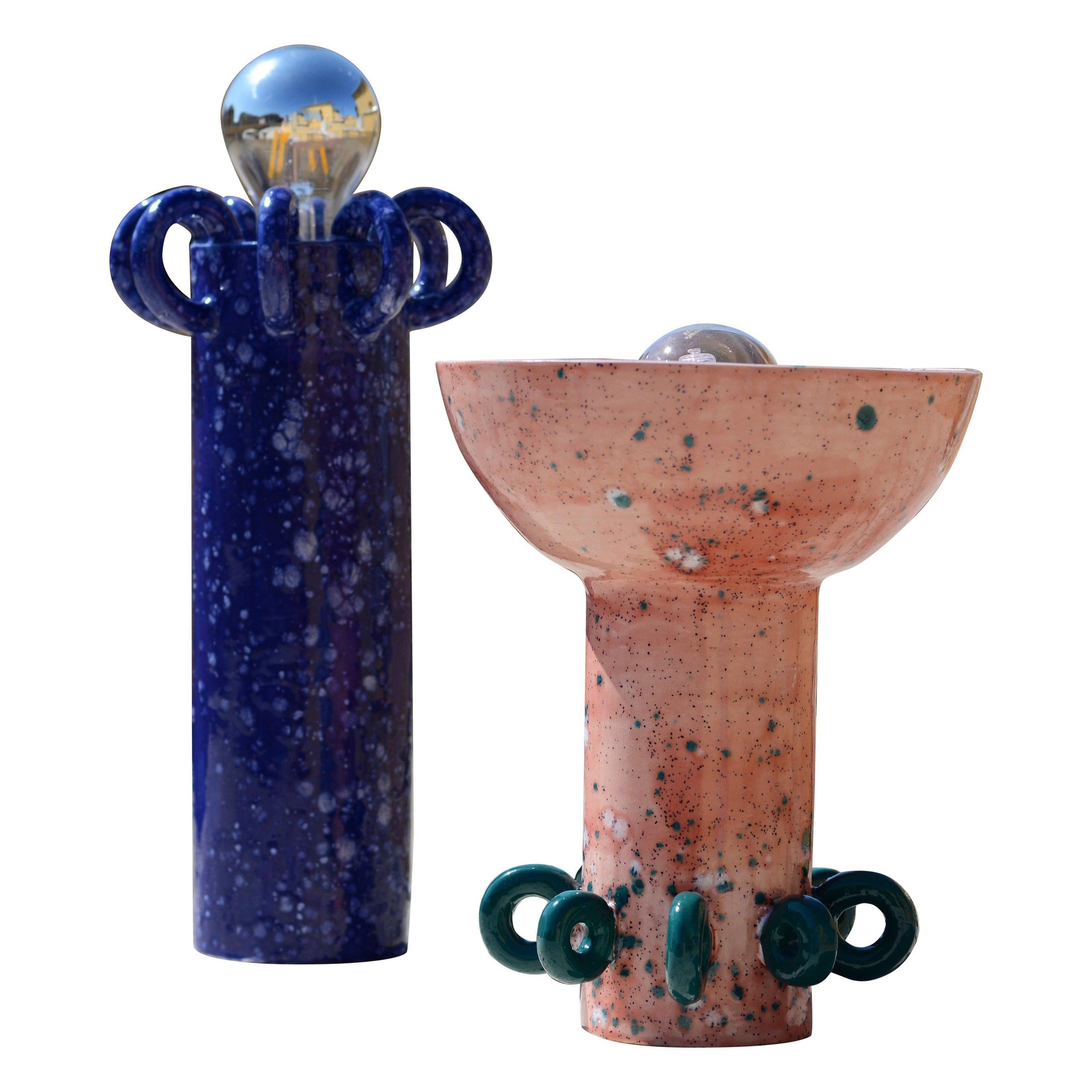 Sugo and Riva Set of 2 Ceramic Table Lamp by Arianna De Luca