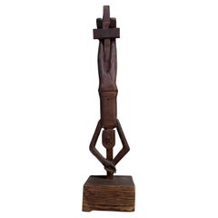 "Suh” Jim Colclough Folk Art Redwood Sculpture 1970s Signed