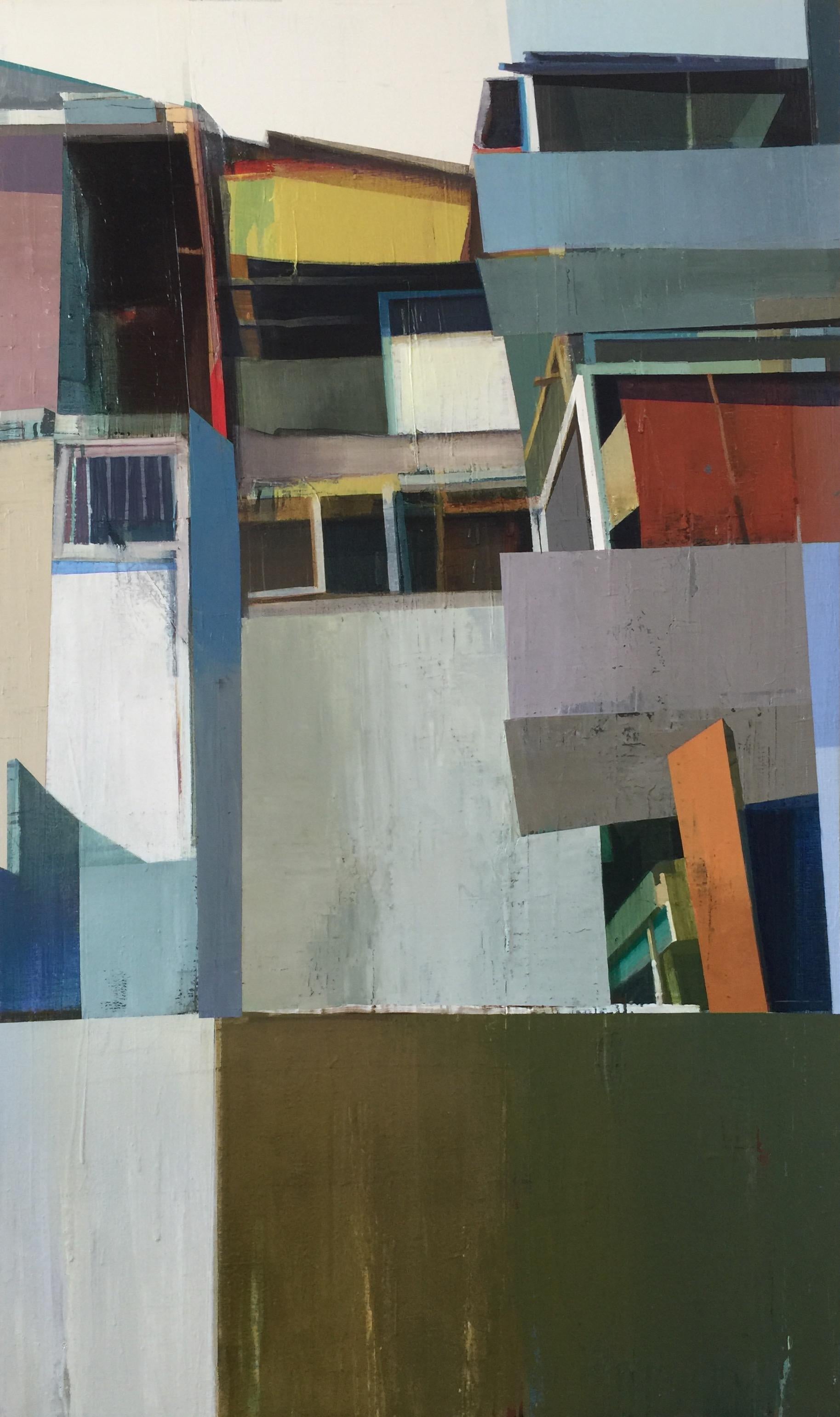 A Quiet Town #164 - Painting by Suhas Bhujbal
