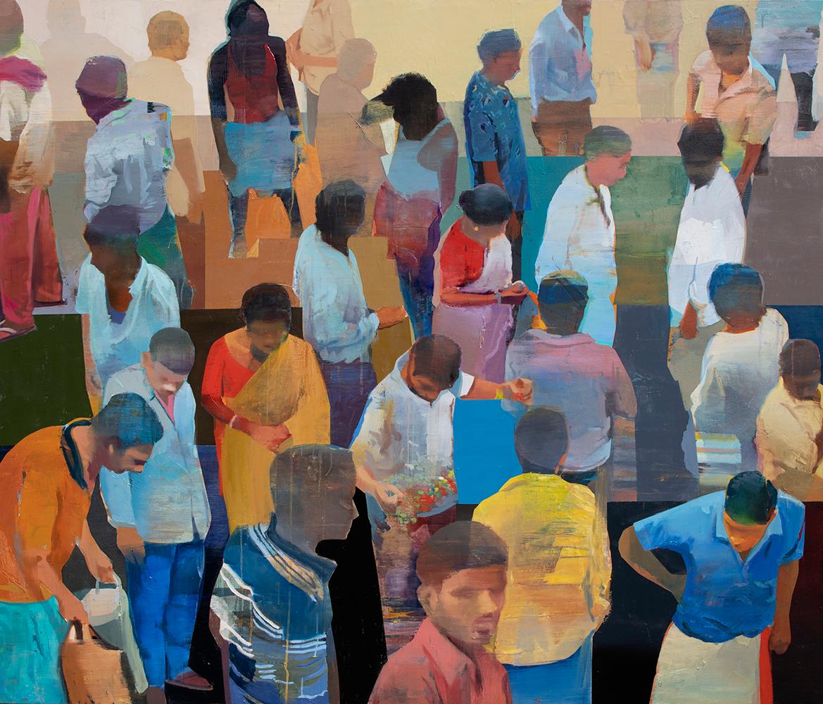 Suhas Bhujbal Figurative Painting - Market #12