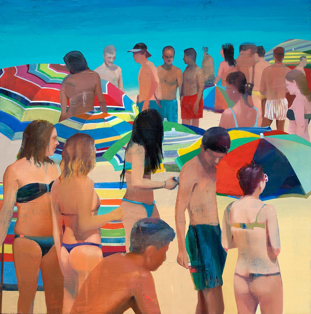 Suhas Bhujbal Figurative Painting - Warm Day on the Beach #4