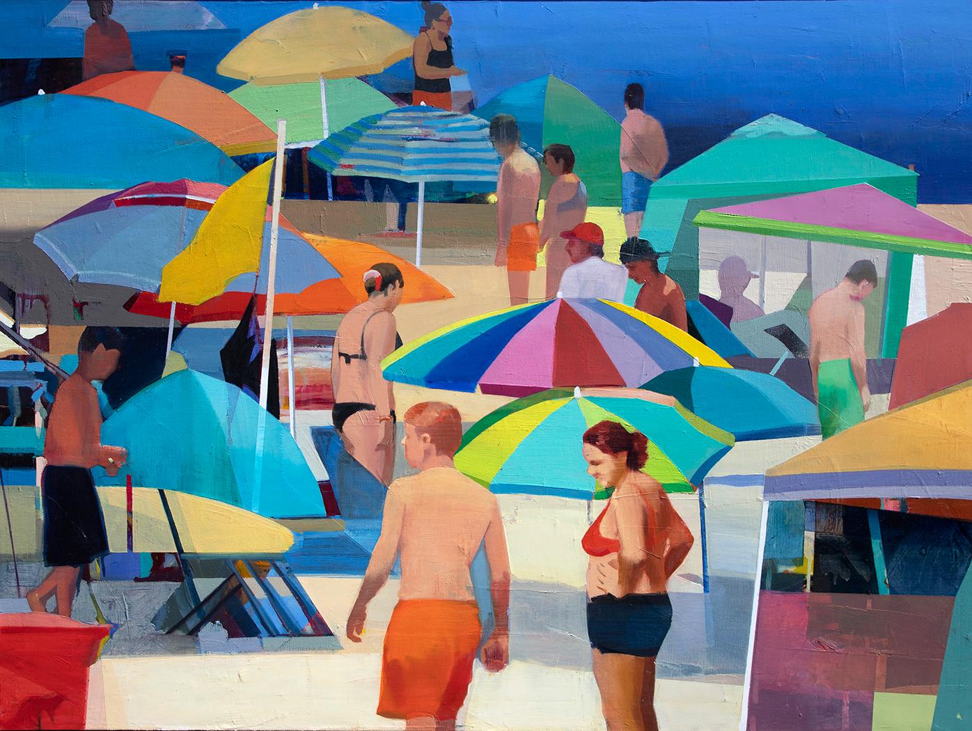 Suhas Bhujbal Figurative Painting - Warm Day on the Beach #8