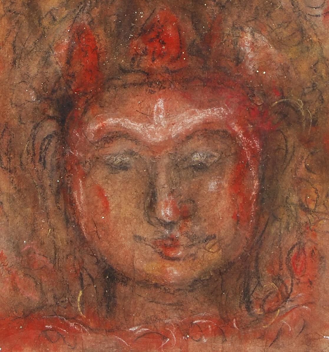Suhas Roy - Buddha - 30 x 20 inches (unframed size)
Mixed Media on Thick Imported Paper. 
Inclusive of shipment in framed ready to hang form . 

Style : He is one of the biggest and the most enduring names in the genre of Indian modern art. Often