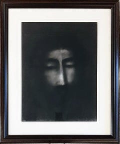 Cristo, carboncino su tela dell'artista indiano moderno Suhas Roy "In stock"