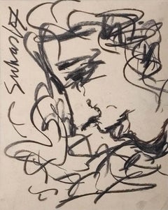 Radha, Figurativo, Carboncillo sobre papel por el artista moderno Suhas Roy "En Stock"