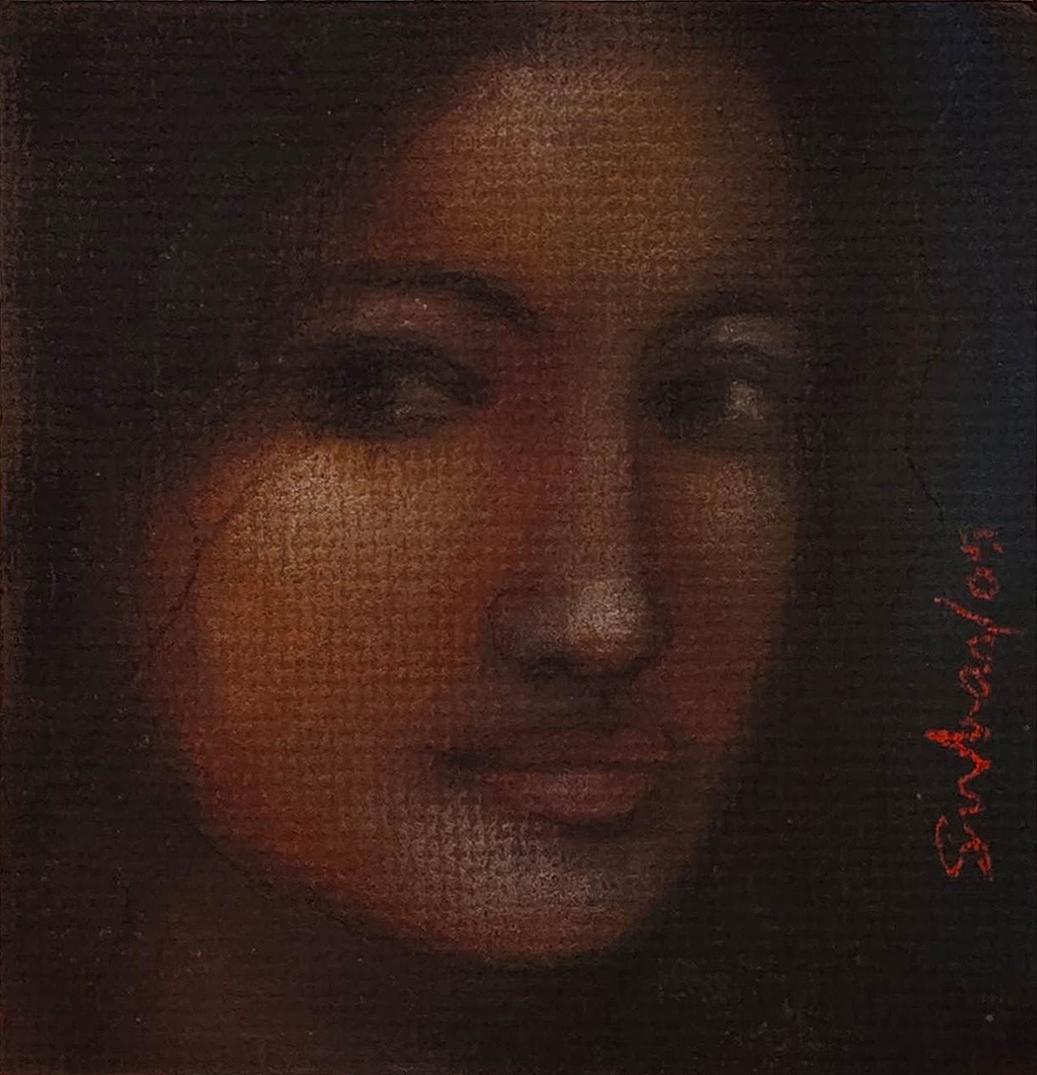 Radha, Mixed Media on Board, (Set of 2 works) by Artist Suhas Roy 