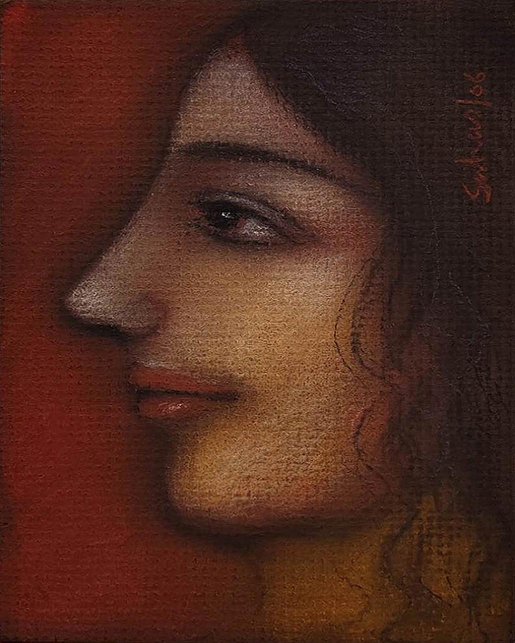 Radha, Mixed Media on Board, (Set of 2 works) by Artist Suhas Roy 