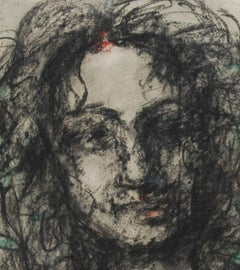 Radha, Mystic Woman, Mixed Media on Paper by Modern Indian Artist "In Stock"