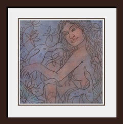 Radha, tempera colorata su pastello su carta dell'artista Suhas Roy "In magazzino".