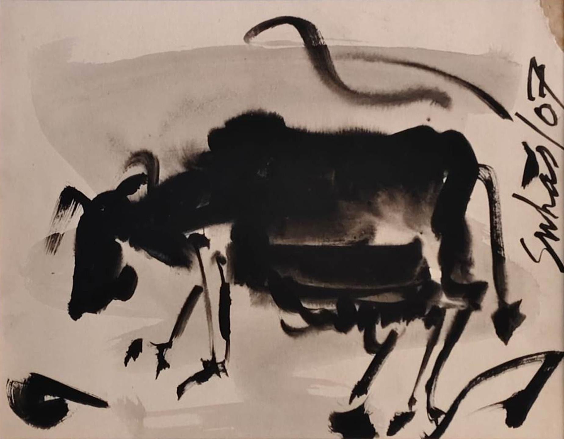 Sin título, Carboncillo sobre papel por el artista moderno Suhas Roy "En Stock"