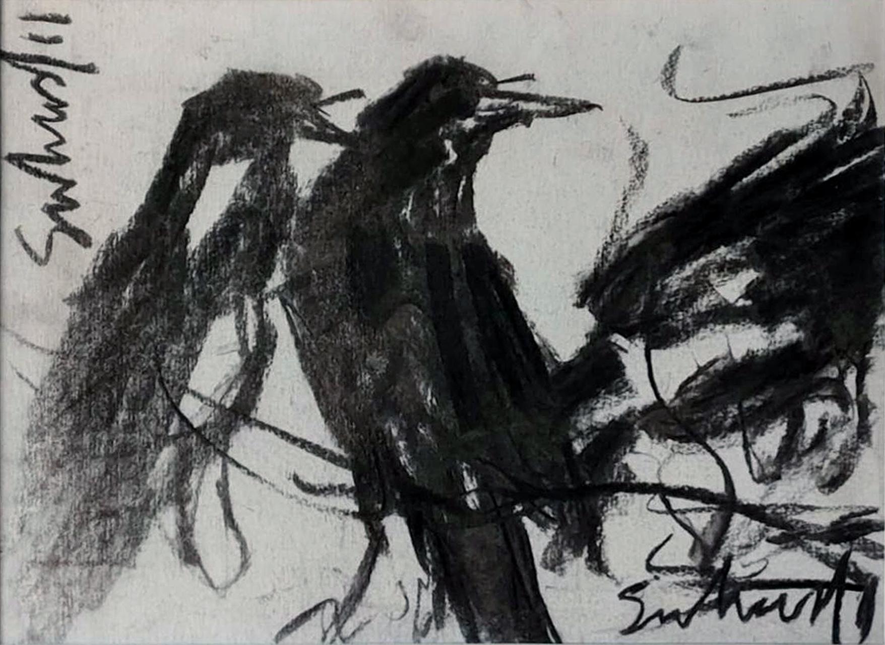 Sin título, Carboncillo sobre papel por el artista moderno Suhas Roy "En Stock"