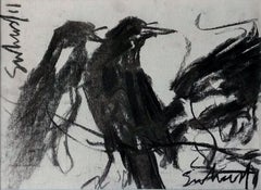 Sans titre, fusain sur papier de l'artiste moderne Suhas Roy « En stock »