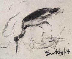 Ohne Titel, figurativ, Kohle auf Papier des modernen Künstlers Suhas Roy „In Stock“