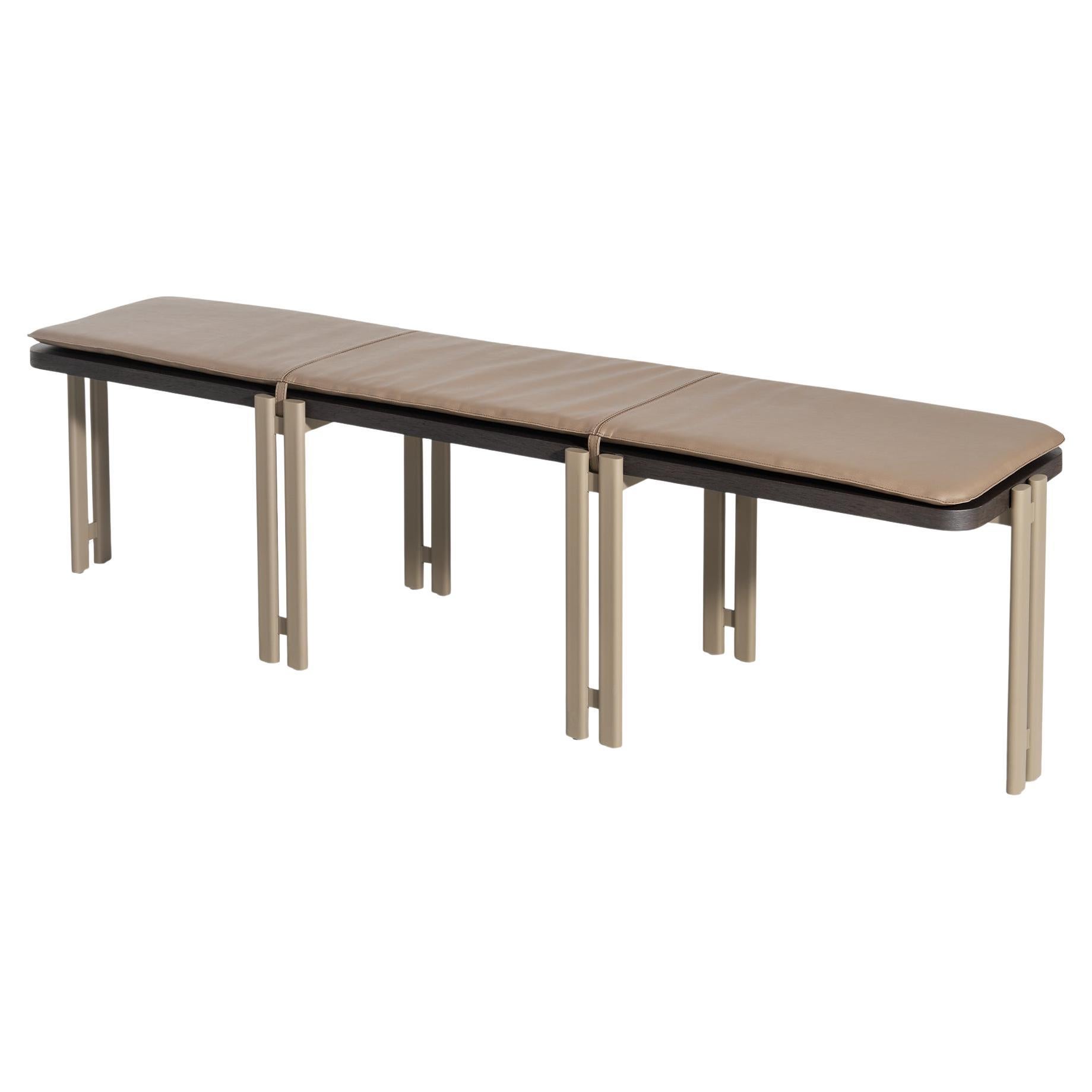 Sui Bench With Static Painted Metal Leg