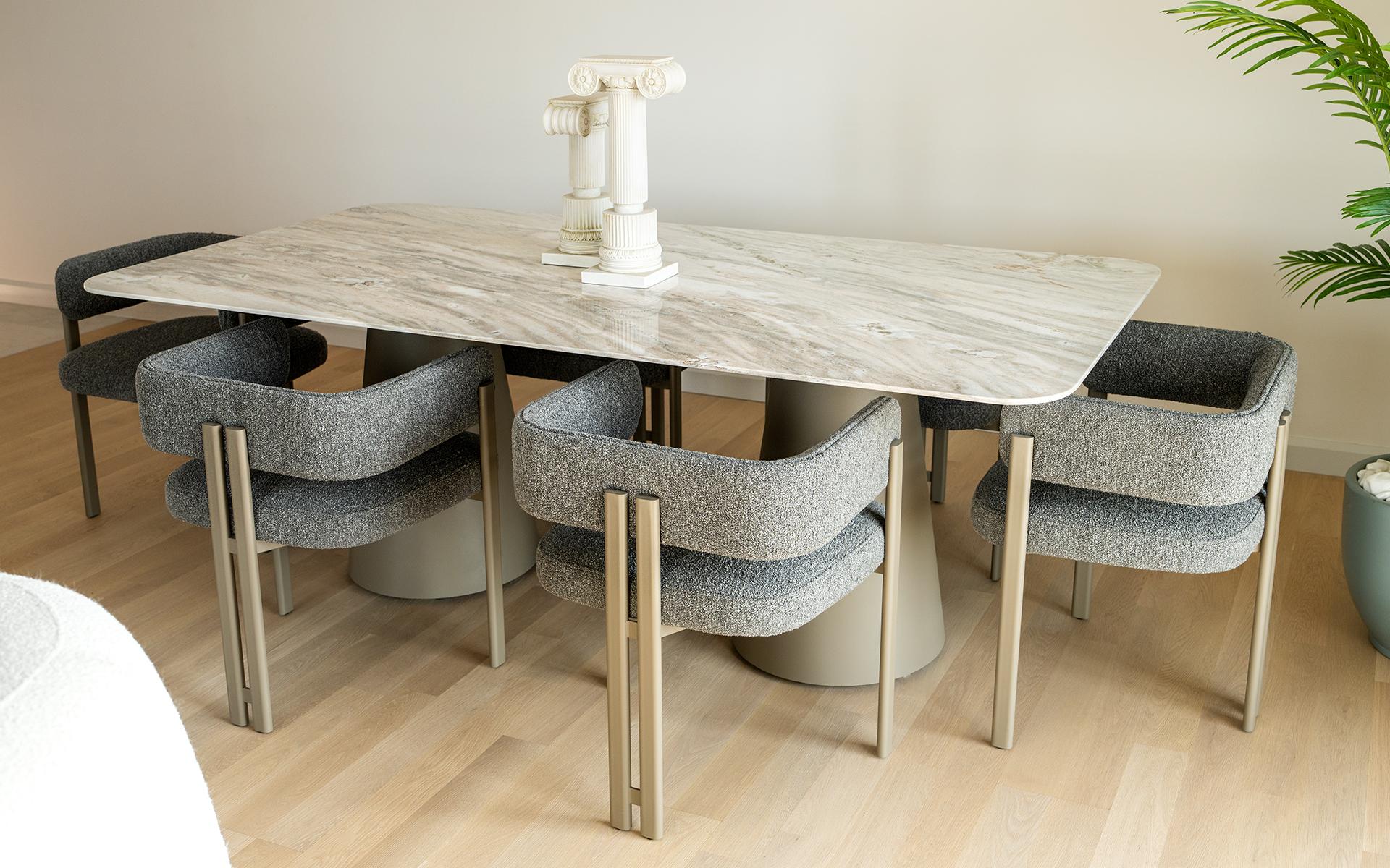 Sui Dining Chair With Static Painted Metal Leg For Sale 3