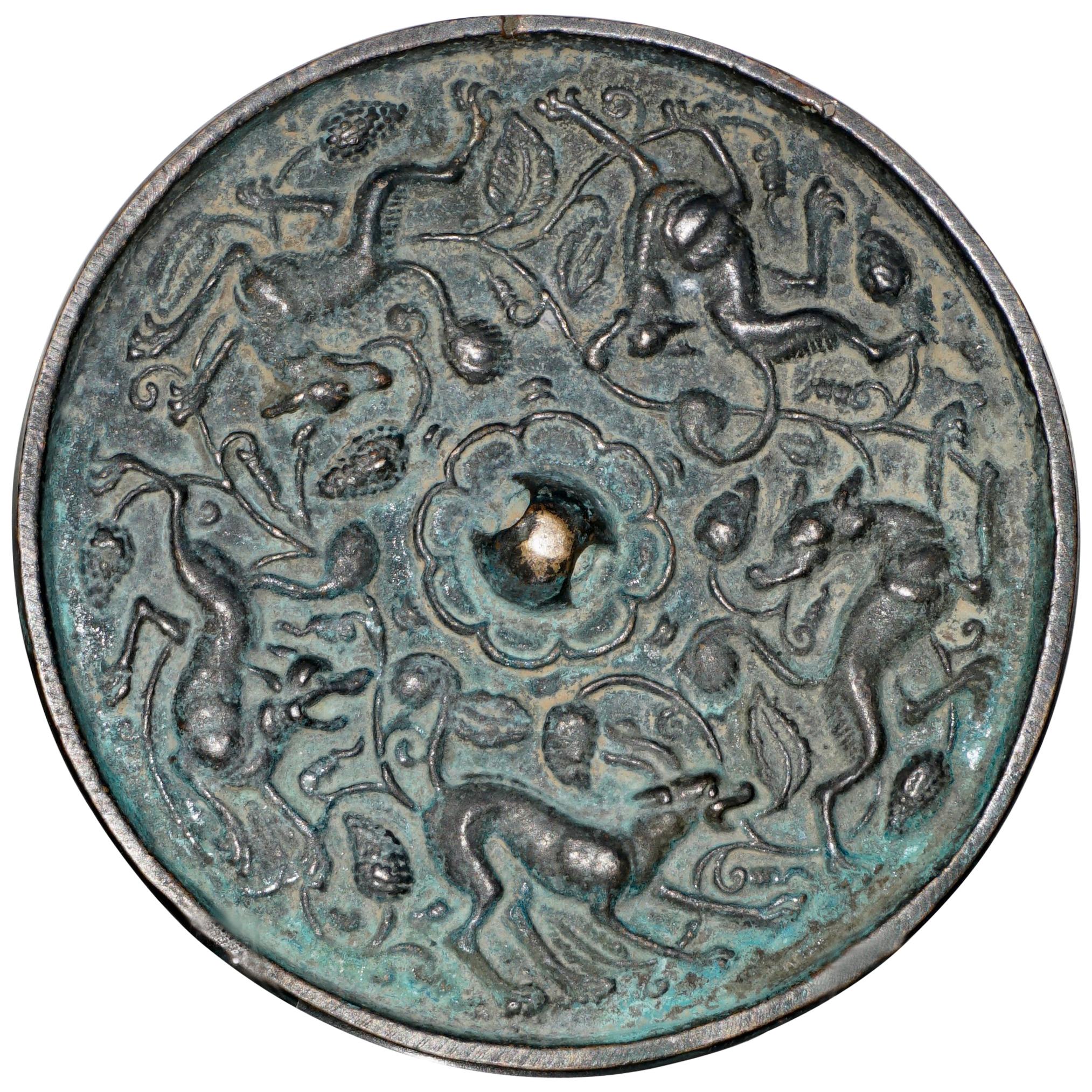 Miroir en bronze de la dynastie Tang Sui 618- 906 AD