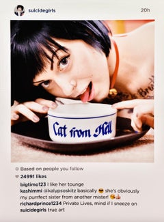 "Gato del infierno" Retrato a gran escala de mujer con tatuaje por Suicide Girls