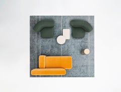 Suiseki Left Armchair in Mosaic 2, 972 Green Upholstery by Andrea Steidl