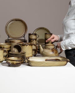 Service à café en céramique « Suisse Langenthal », multicolore, design suisse, années 1970