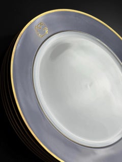 Suisse Langenthal, Monogrammed MG, Dinner Service, Cobalt & Gilt, 31 Pieces