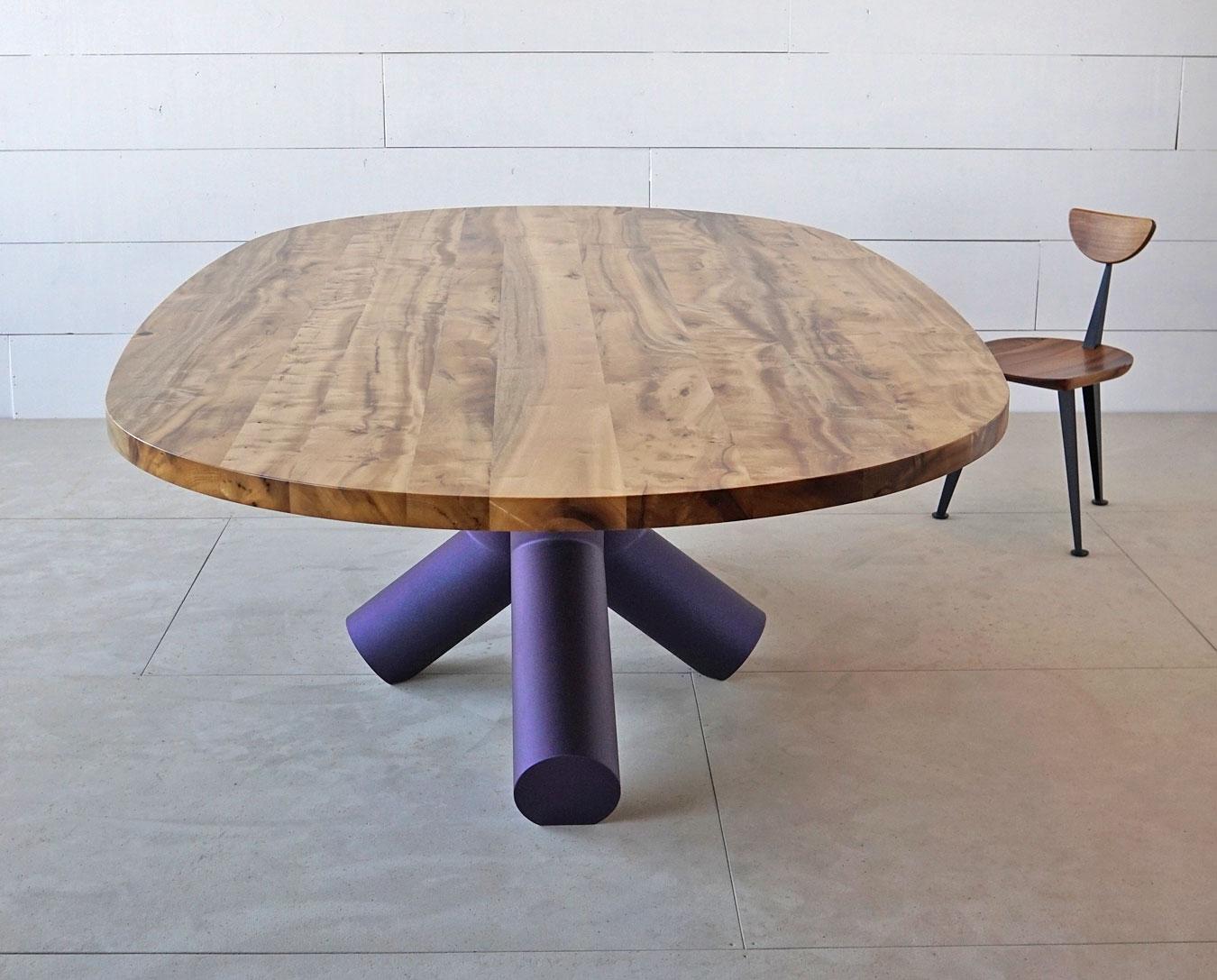 American Suisun Oval Dining Table with Sculptural, Brutalist Base by J. Rusten Studio For Sale