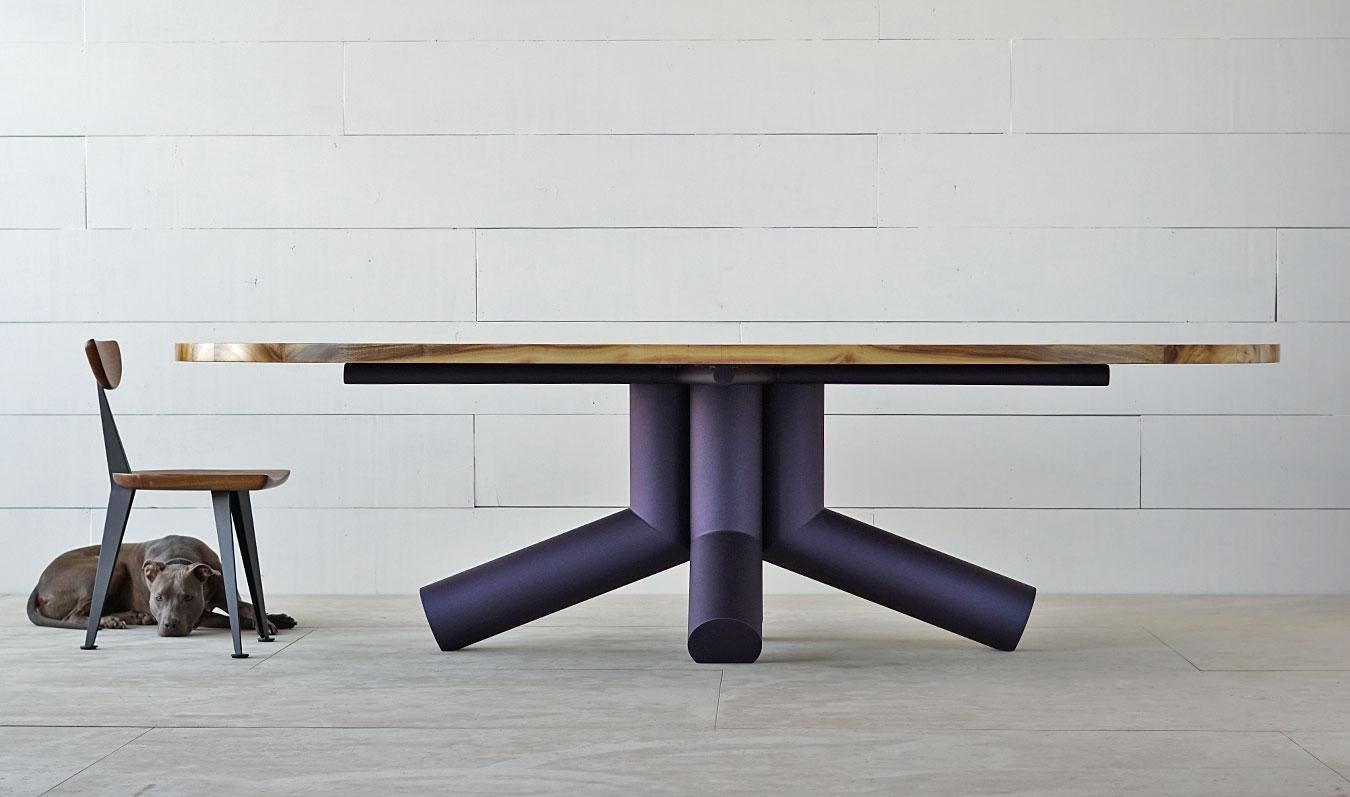 Suisun Oval Dining Table with Sculptural, Brutalist Base by J. Rusten Studio In New Condition For Sale In Stockton, CA