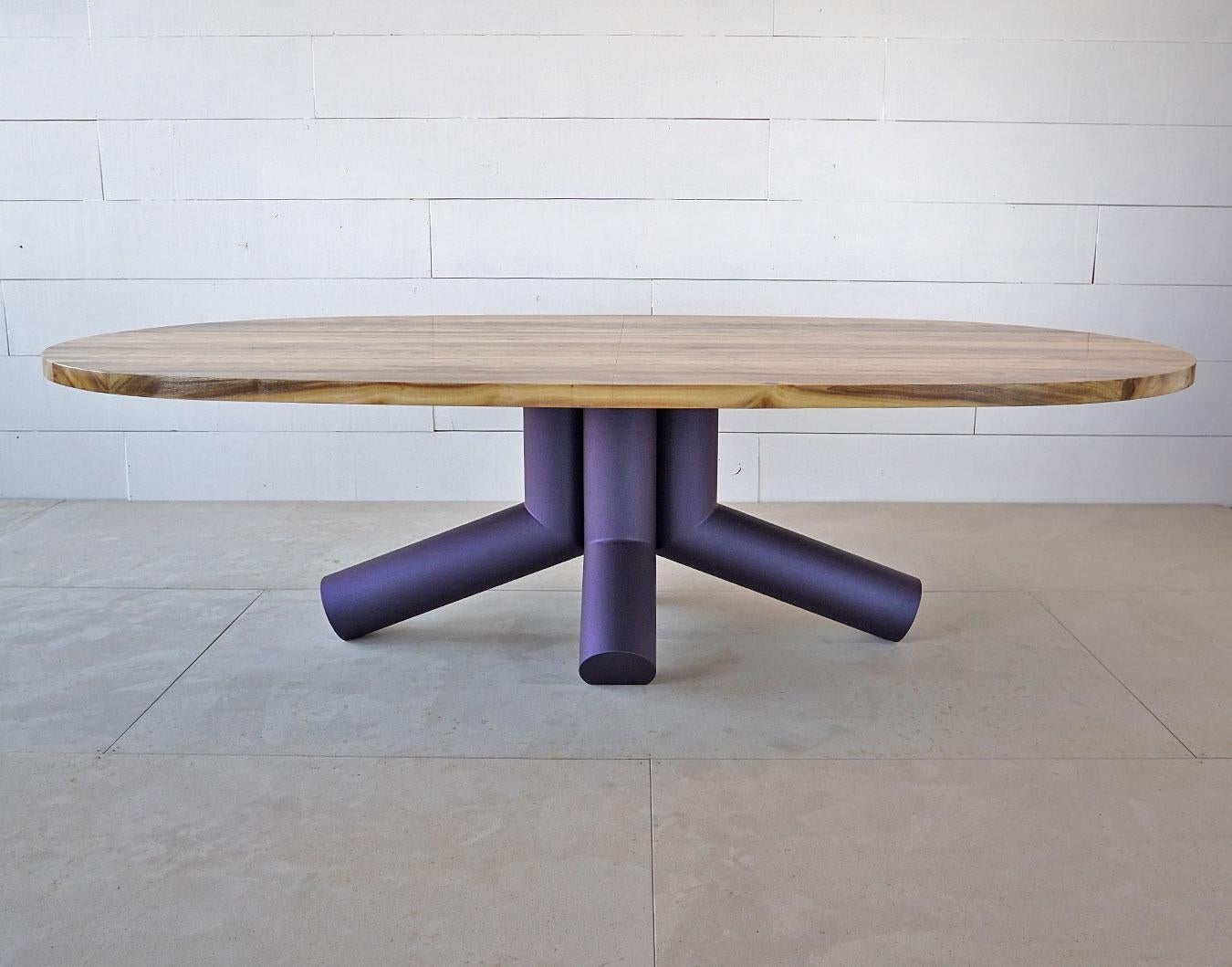 Suisun Oval Dining Table with Sculptural, Brutalist Base by J. Rusten Studio For Sale 2