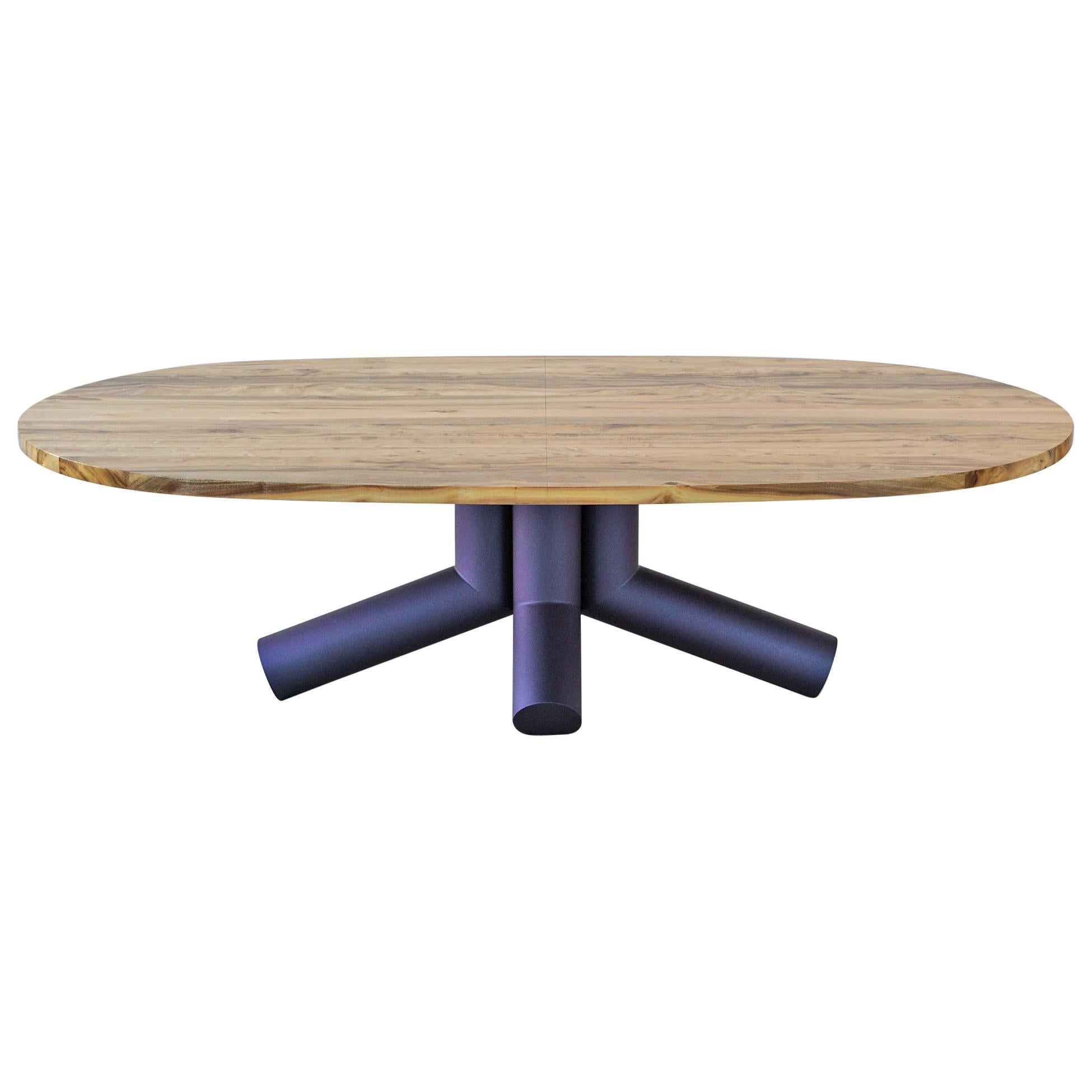 Suisun Oval Dining Table with Sculptural, Brutalist Base by J. Rusten Studio For Sale