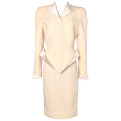 Traje 1987 de lana y satén Thierry Mugler